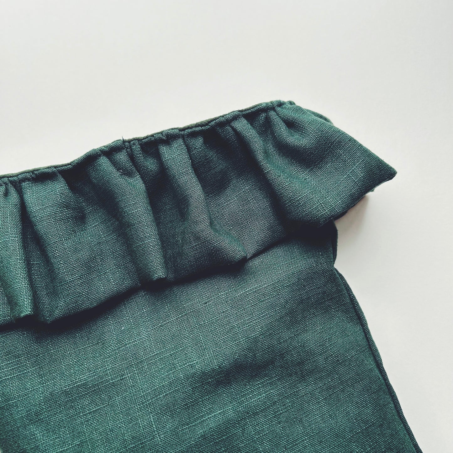 Dark Green Linen Christmas Stocking