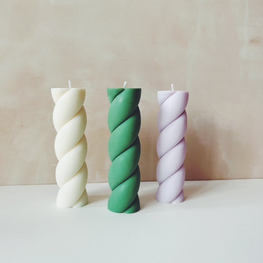 Twisted Marshmallow Pillar Soy Wax Candle