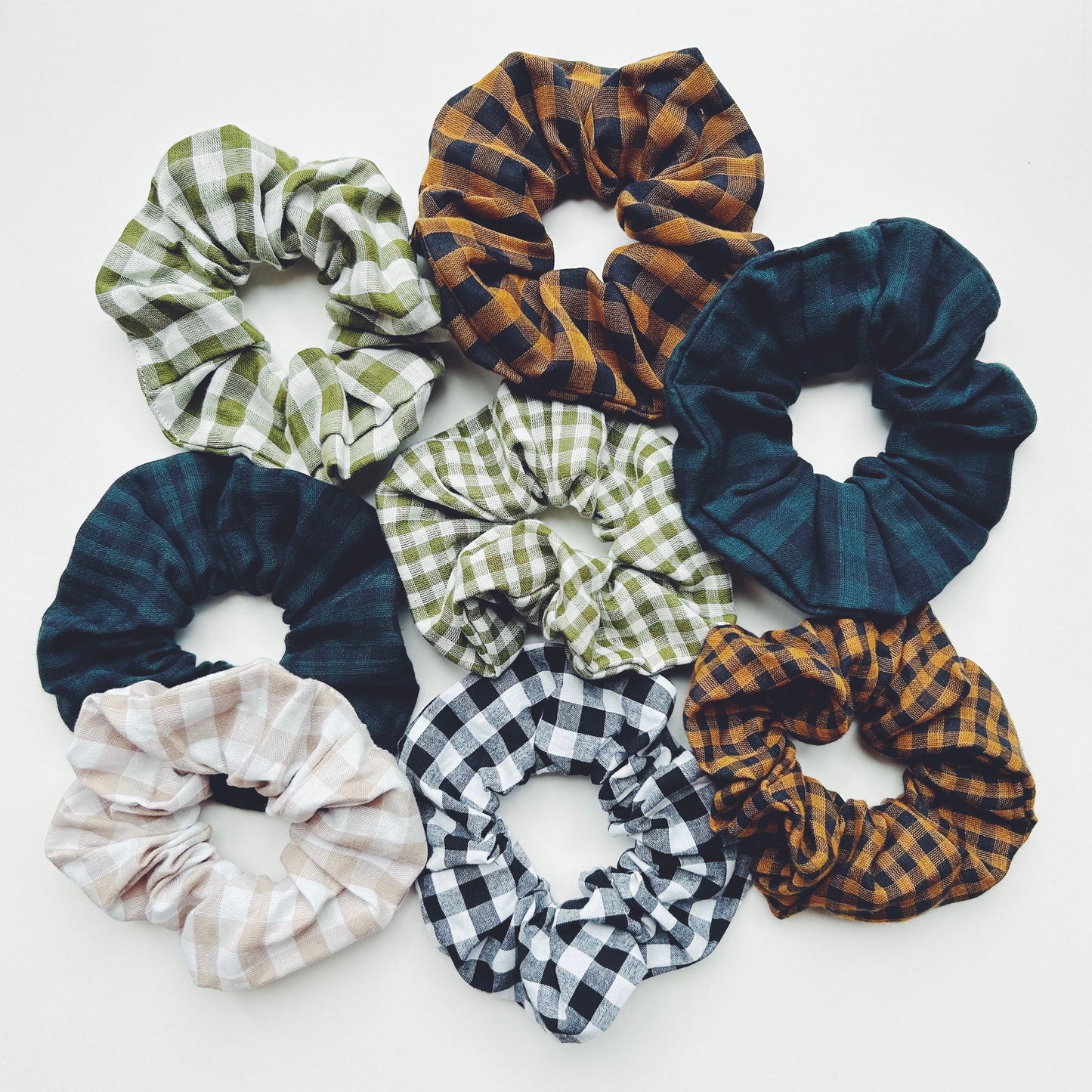 Linen Cotton Fabric Hair Scrunchie