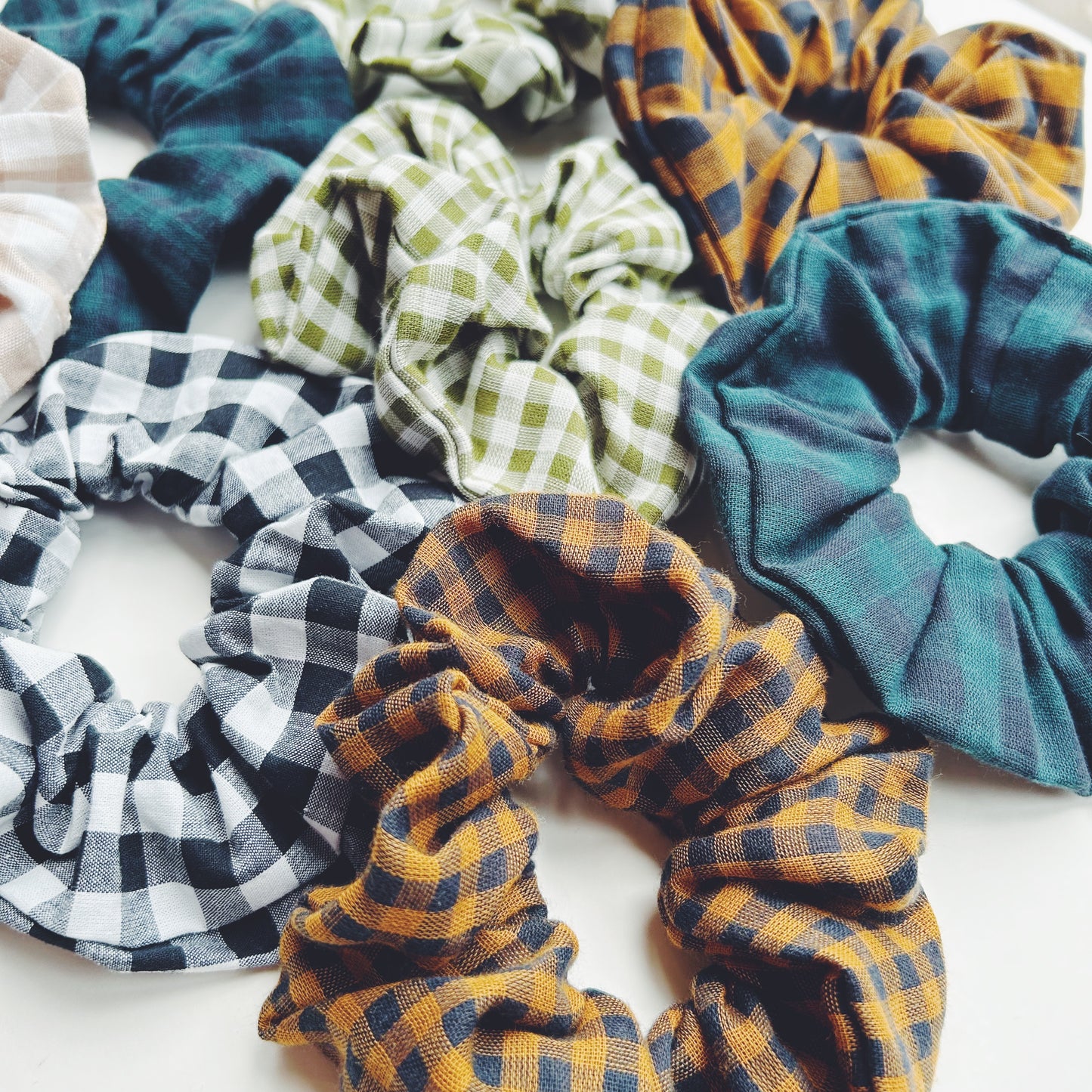 Linen Cotton Fabric Hair Scrunchie