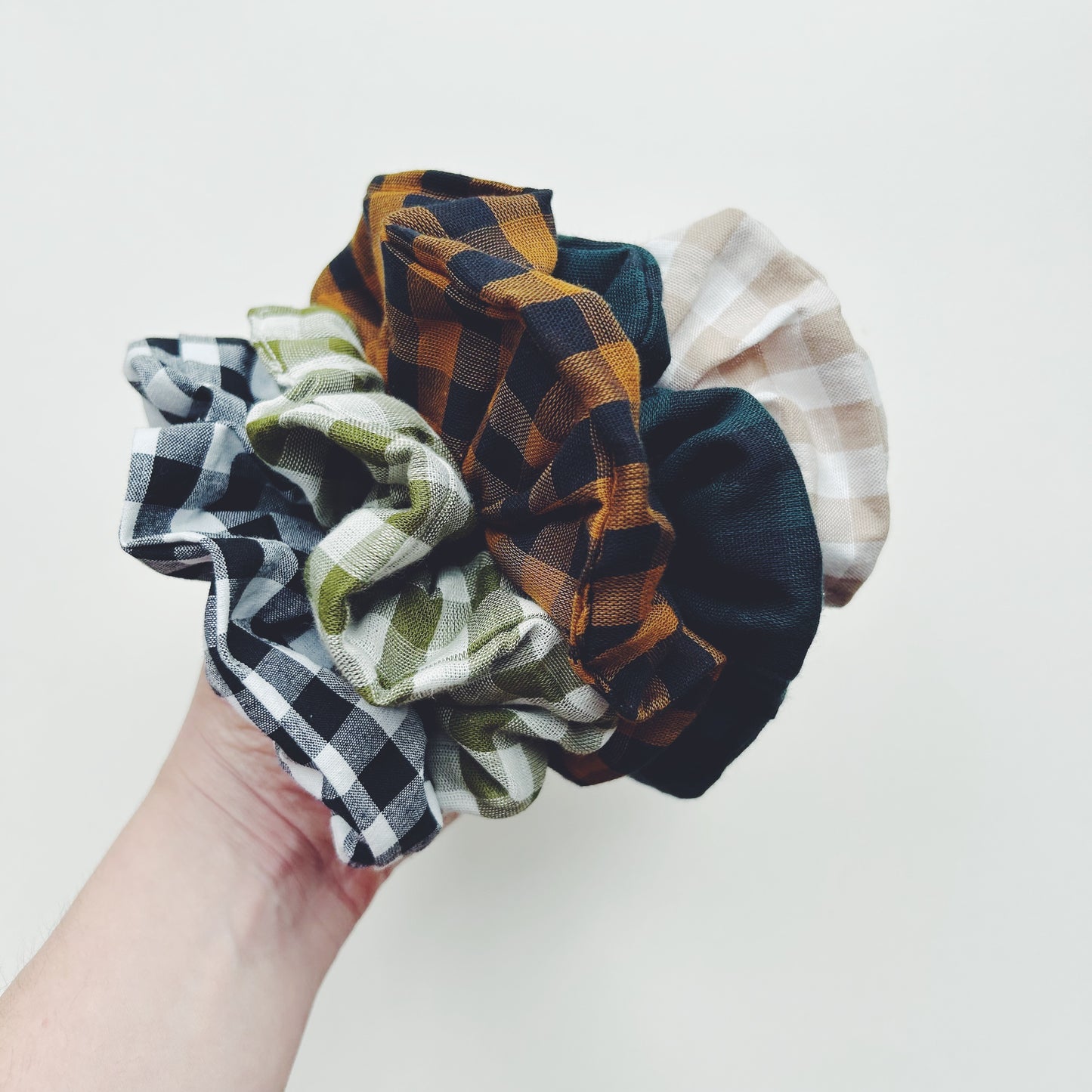 Linen Cotton Fabric Hair Scrunchie