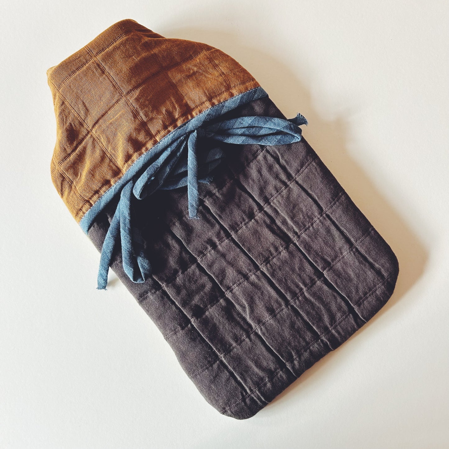 Zero Waste Hot Water Bottle Cover & Bottle - Grey & Navy (Copy)