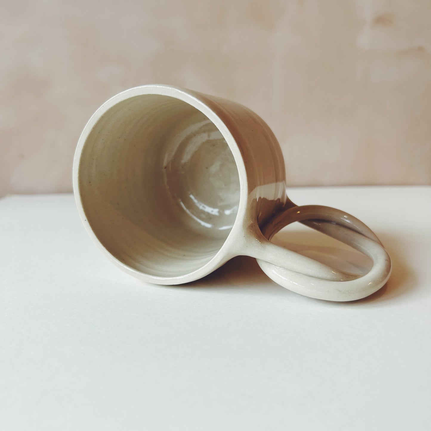 We Are Clay Handmade Ceramic Pretzel Cup - White