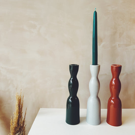 Ceramic Wave Candle Holder - Tall